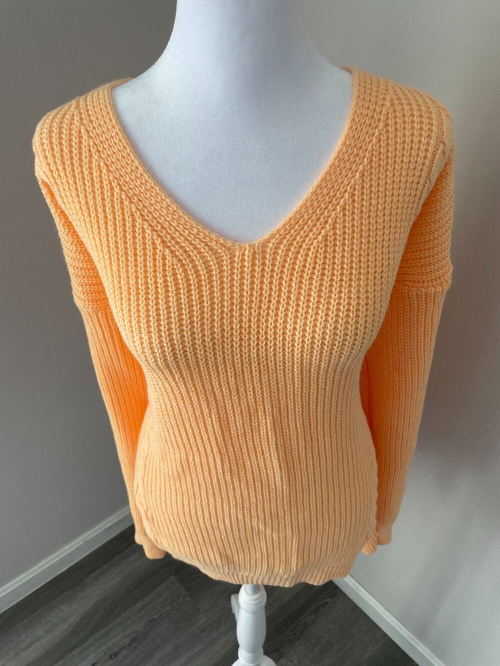 Orange V-Neck Sweater